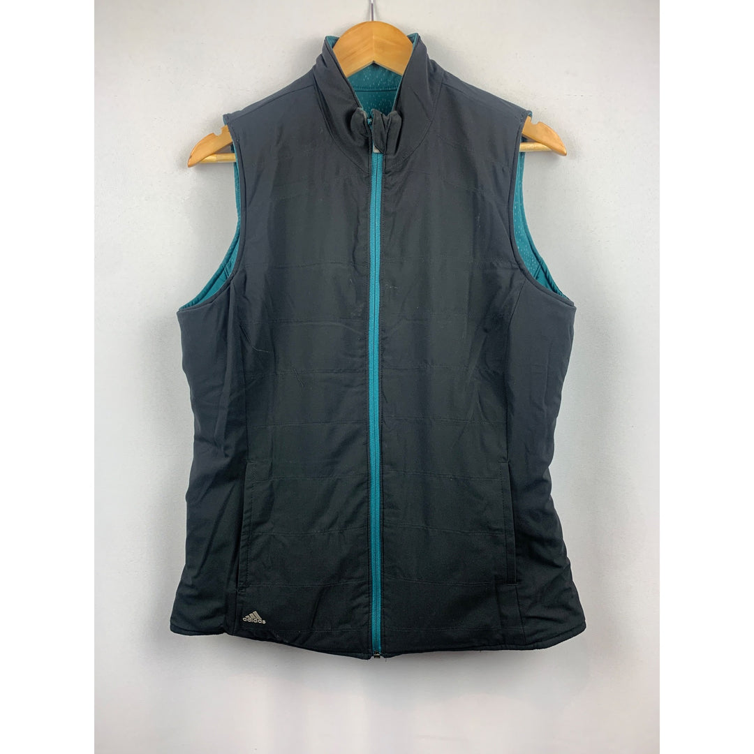 Women's Adidas Green & Black Reversible Zipper Puffer Vest Size M
