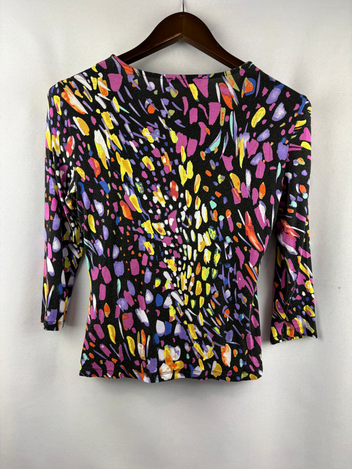 Women’s Cable & Gauge Medium Black w/ Multicolor Patterned Blouse