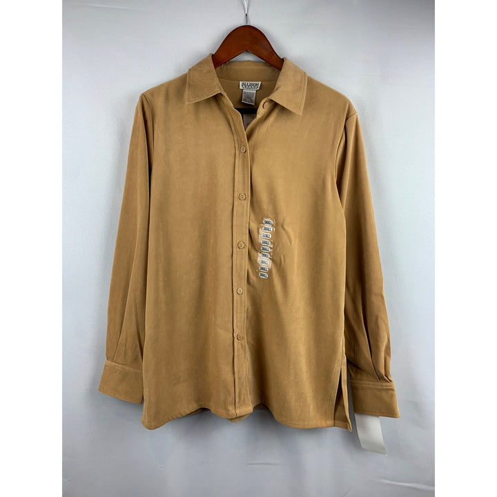 Allison Taylor Stretch Button-Up Shirt Medium Chamois