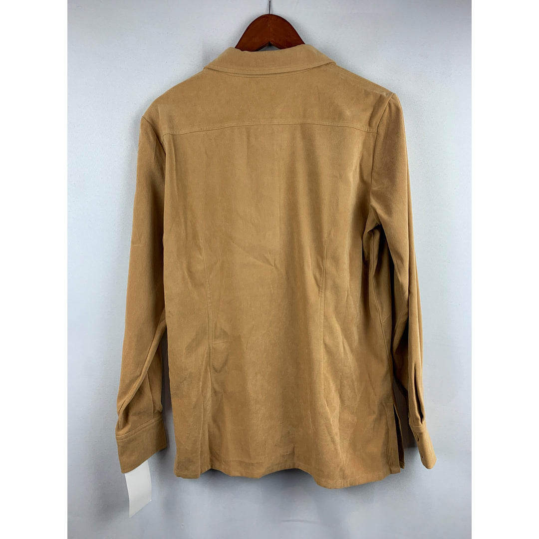 Allison Taylor Stretch Button-Up Shirt Medium Chamois