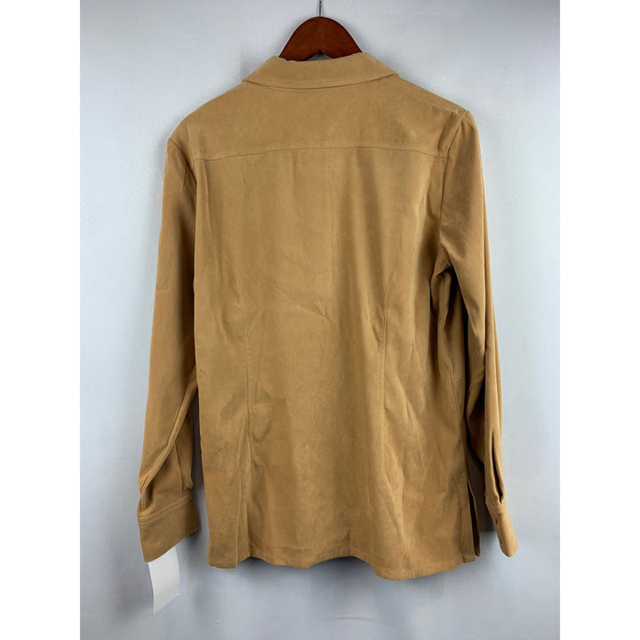 Allison Taylor Stretch Button-Up Shirt Medium Chamois