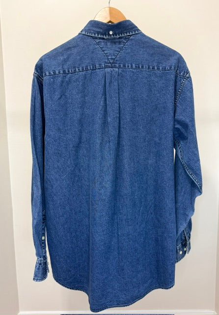 Tommy Hilfiger Men's Denim Jean Button Down Shirt SzL