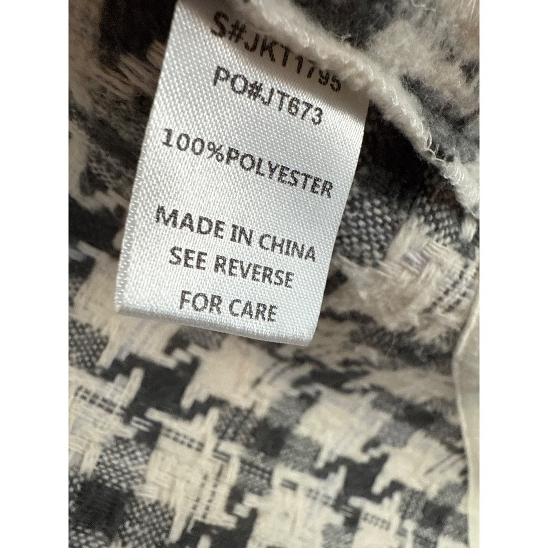La Miel Womens Houndstooth Button-Up Jacket M