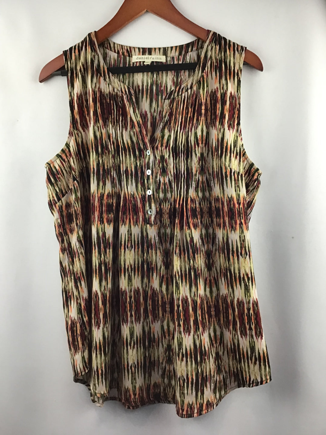 Women’s Daniel Rainn Top Sleeveless Lightweight Boho Print Size M