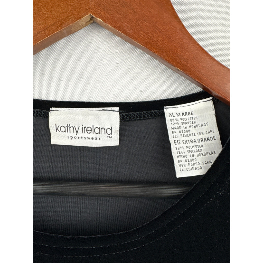 Women’s Kathy Ireland XL Black Velvet Short Sleeve Shirt