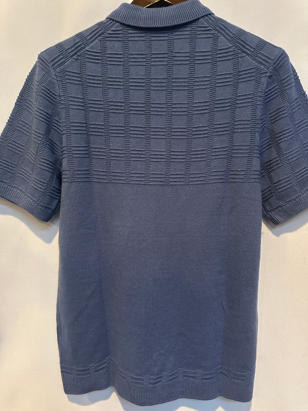 Men’s Abercrombie Slate Blue Cable Knit Polo Size M