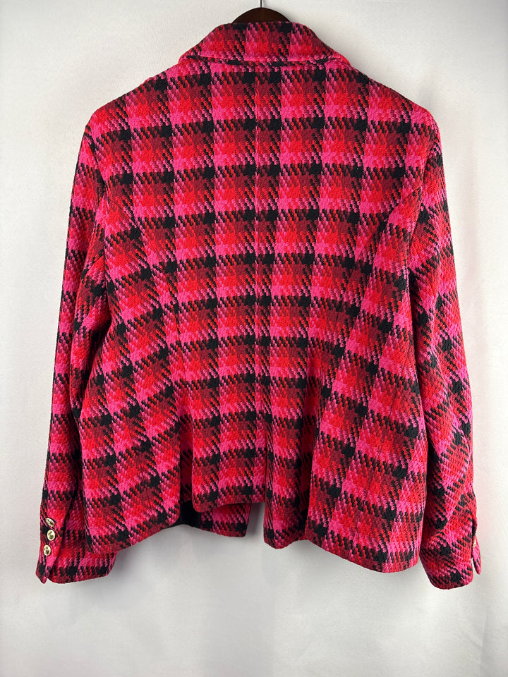 Women’s Karen Millen Size 18 Pink Red &amp; Black Blazer