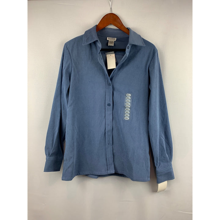 Allison Taylor Womens Denim Blue Button-Up Shirt S