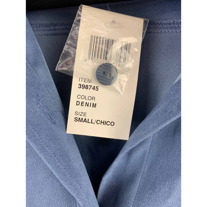Allison Taylor Womens Denim Blue Button-Up Shirt S
