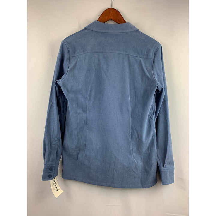 Allison Taylor Womens Denim Blue Button-Up Shirt S