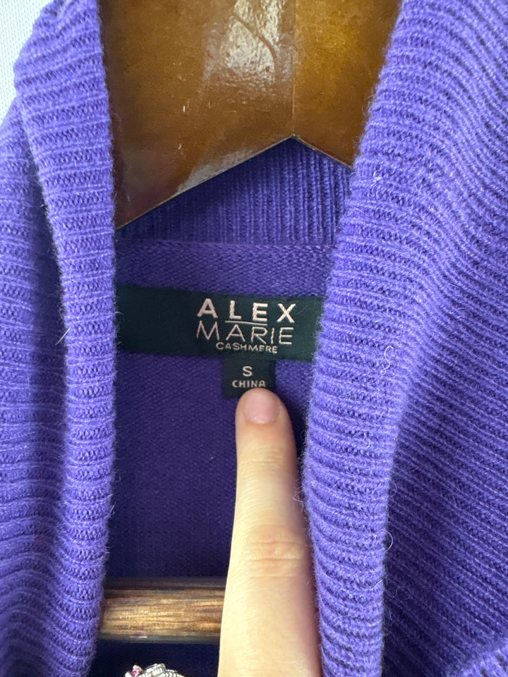 Women’s Alex Marie Small Purple Cashmere Turtleneck