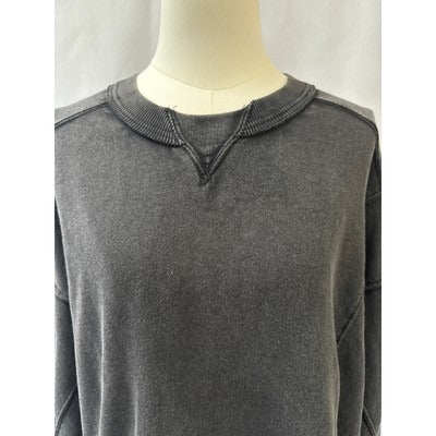 Free People Movement Washed Black Cropped Sweatshirt Size S
