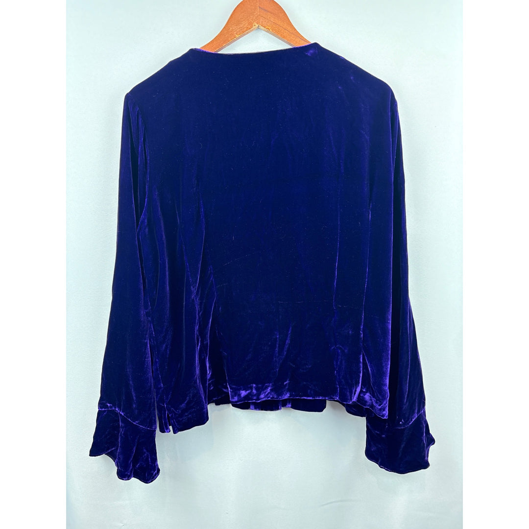 Women’s Coldwater Creek Large Purple Velvet Long Sleeve Jacket