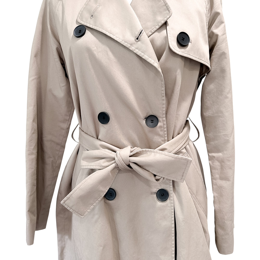 Everlane Small The Modern Trenchcoat Women's Double Breasted Preppy Khaki Long Belted