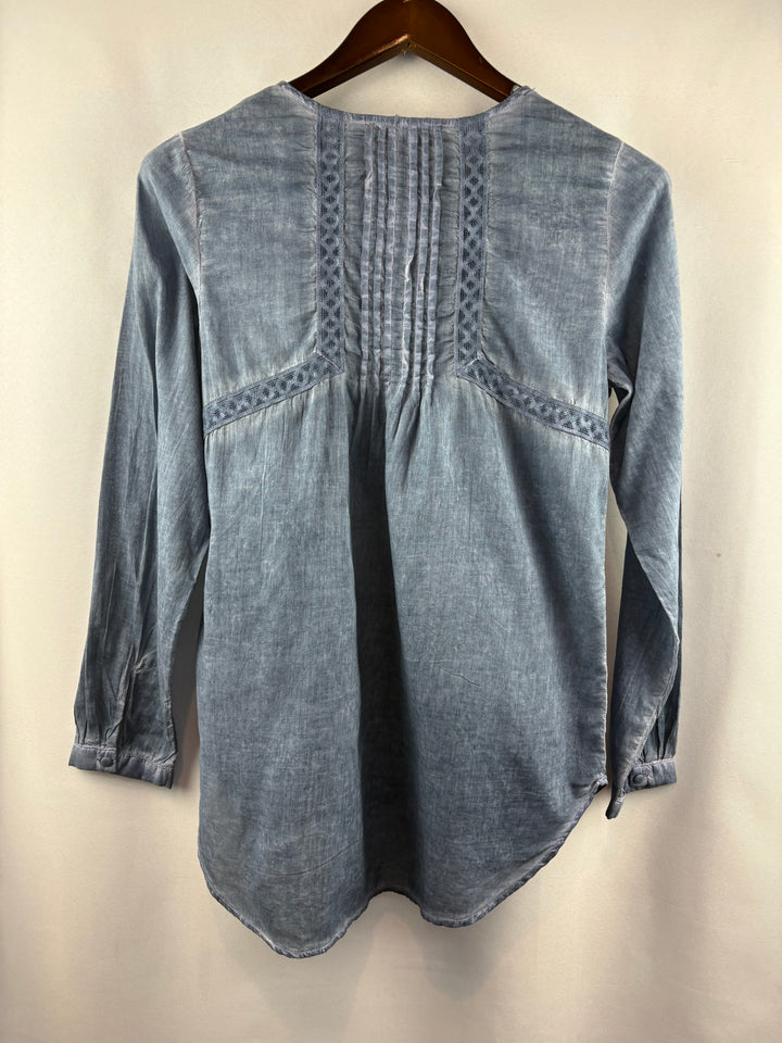 Women’s Vintage America Small Grayish Blue Blouse