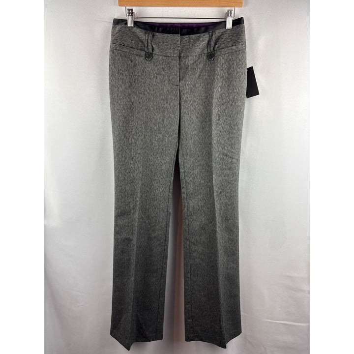 Stooshy Womens Herringbone Gray Dress Pants Size 5 Polyester/Rayon/Spandex
