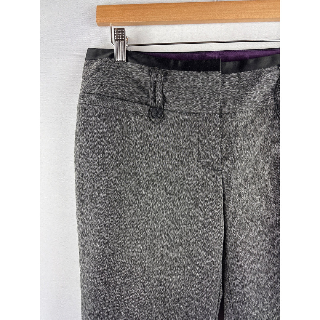 Stooshy Womens Herringbone Gray Dress Pants Size 5 Polyester/Rayon/Spandex