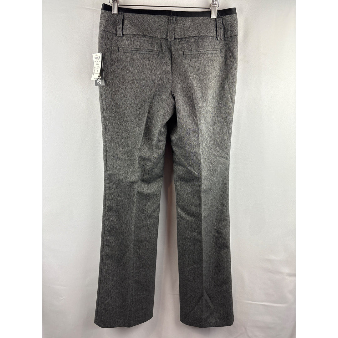 Stooshy Womens Herringbone Gray Dress Pants Size 5 Polyester/Rayon/Spandex