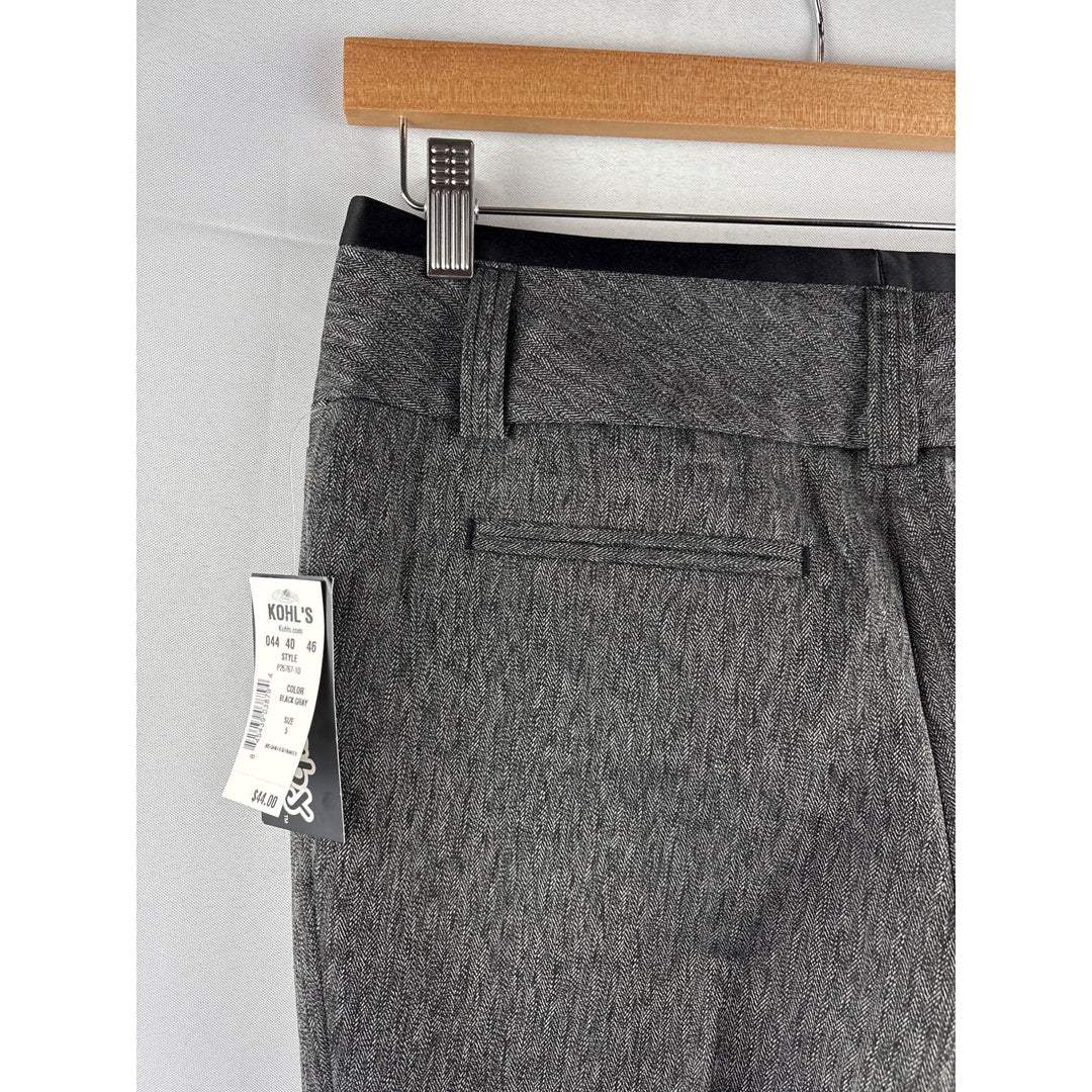 Stooshy Womens Herringbone Gray Dress Pants Size 5 Polyester/Rayon/Spandex