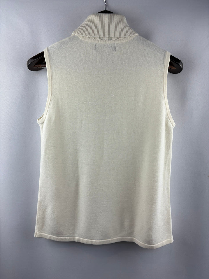 Women’s Sag Harbor Cream Sleeveless Turtleneck