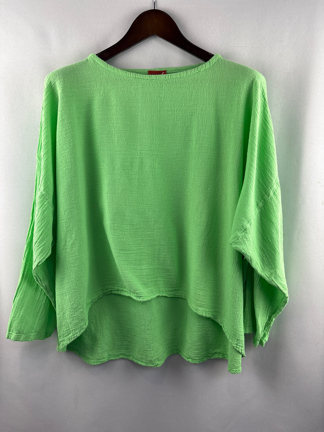 Women’s Oh My Gauze! XL Leaf Green Hi-Low Blouse