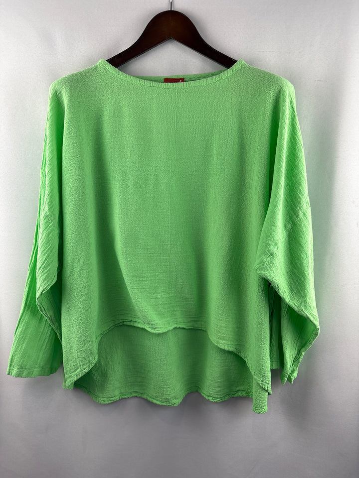 Women’s Oh My Gauze! XL Leaf Green Hi-Low Blouse