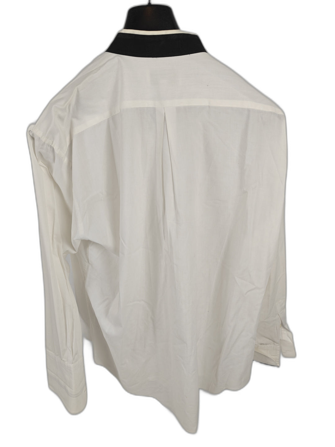 Men’s Modena Uomo French Cuff Dress Shirt White Black Trim 17 34/35