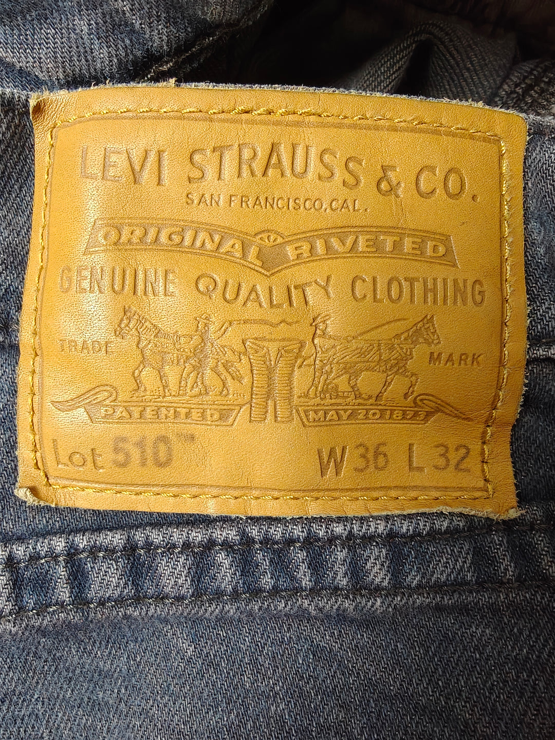 Mens Levis 510 Skinny Jeans Blue W36 L32