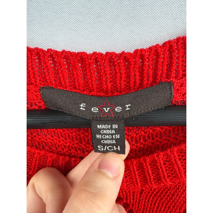 Women’s Fever Size Small Red Knit Short Sleeve Shirt