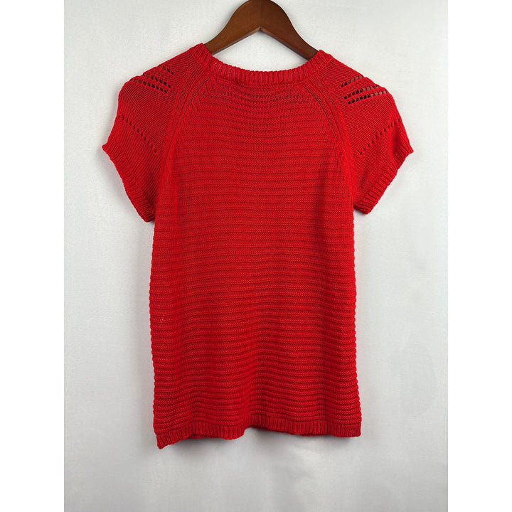 Women’s Fever Size Small Red Knit Short Sleeve Shirt