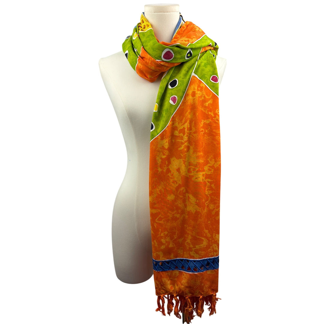 Handmade Batik Butterfly Sarong Wrap Scarf Shawl One Size Primitive Vibes Hawaii 100% Rayon Women