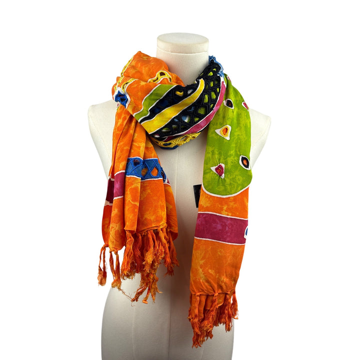 Handmade Batik Butterfly Sarong Wrap Scarf Shawl One Size Primitive Vibes Hawaii 100% Rayon Women