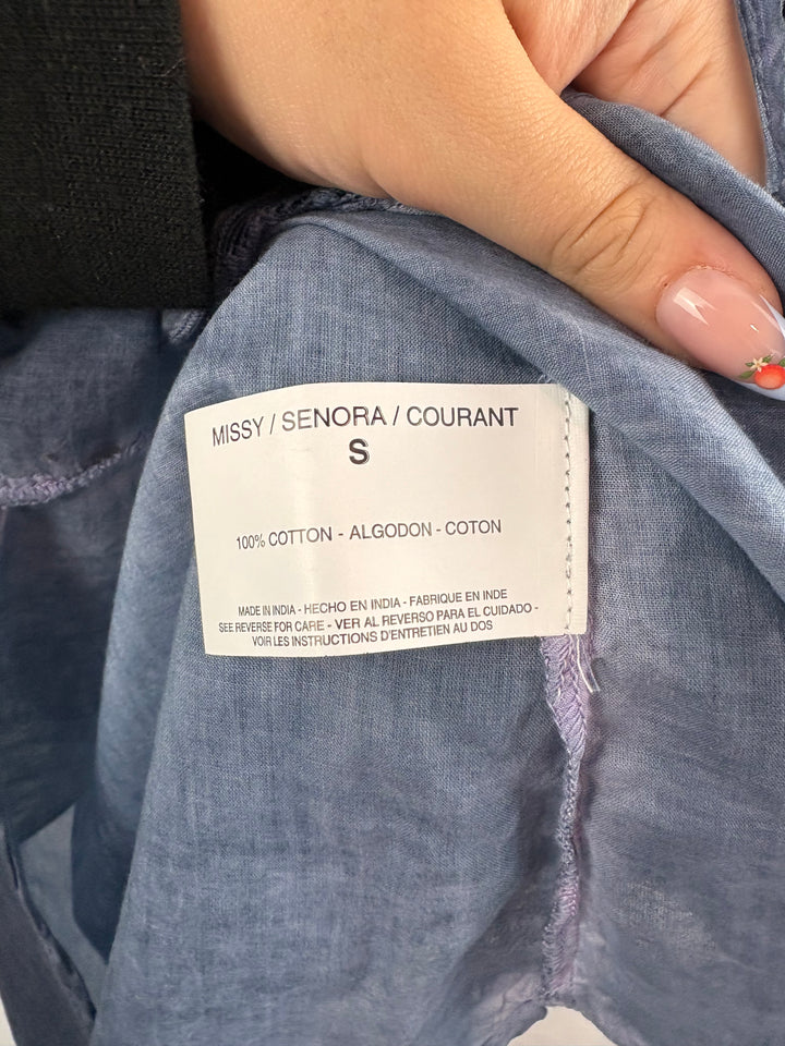 Women’s Vintage America Small Grayish Blue Blouse