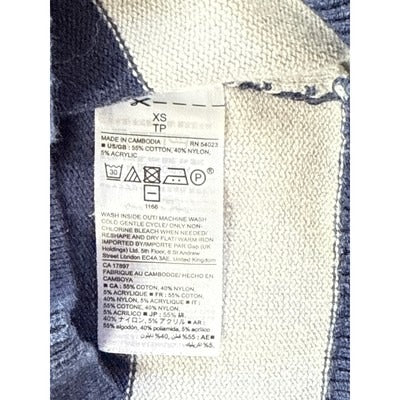 Gap Womens Striped Sweater XS Cotton/Nylon Blend Blue & Gray