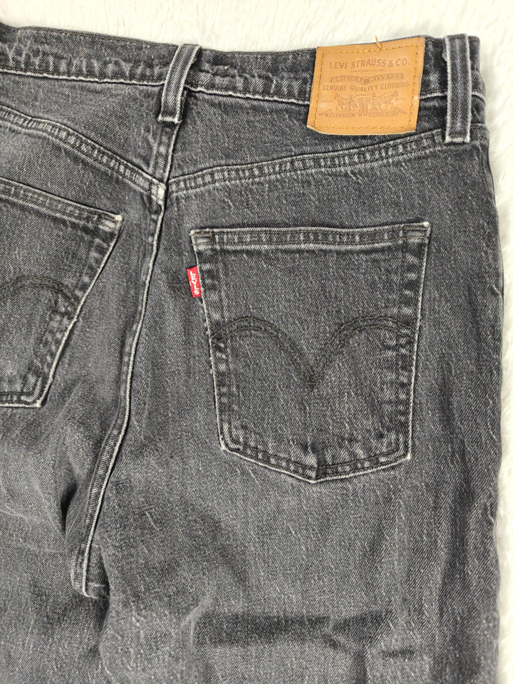 Womens Levis Ribcage Straight Ankle Black Jeans Size 28