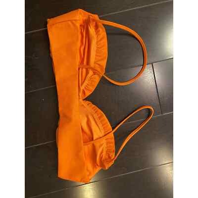Naked Wardrobe Deep Orange Vegan Leather Bra