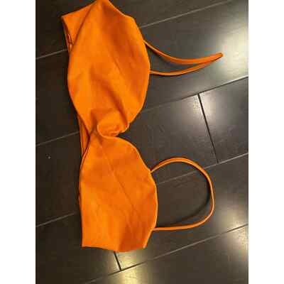 Naked Wardrobe Deep Orange Vegan Leather Bra