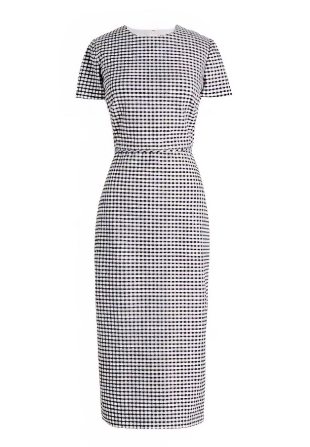 J.Crew Navy &amp; White Gingham Stretch Sheath Dress Sz14 NWT