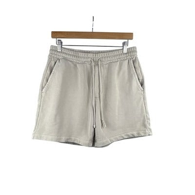 Madewell Womens Small Premium Sweat Shorts Beige Cotton Blend Casual Lounge Wear