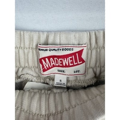 Madewell Womens Small Premium Sweat Shorts Beige Cotton Blend Casual Lounge Wear