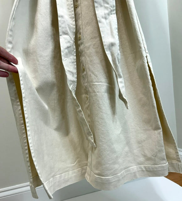 J.Crew Stretch Twill Button Down Cream Shirt Dress Sz14 NWT