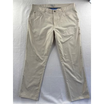 Men’s Peter Millar Beige Flat Front Dress Pants Sz 38/32