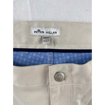 Men’s Peter Millar Beige Flat Front Dress Pants Sz 38/32