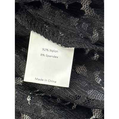Lace Open Front Crop Cardigan - Black - One Size