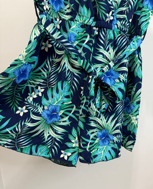 Reoria Tropical Floral Romper SzXL