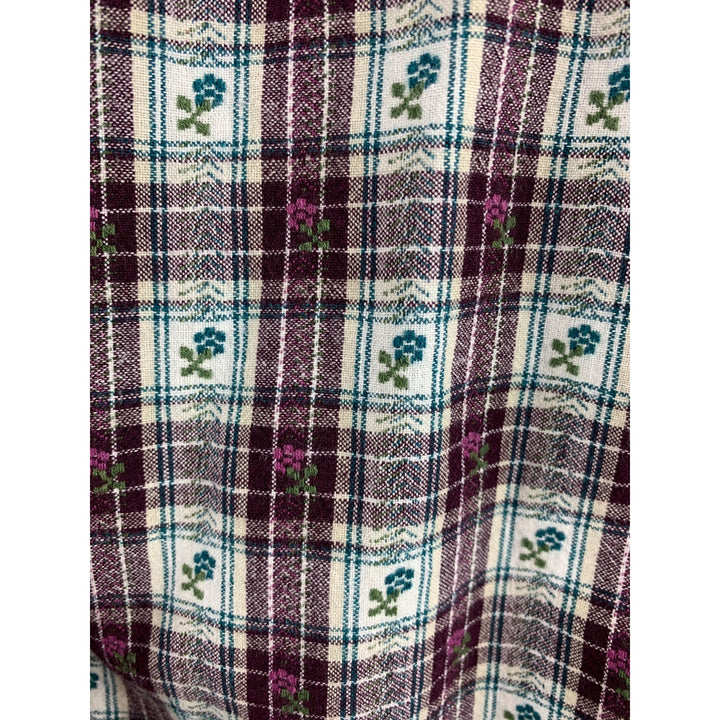Cascade Blues Womens S Plaid Button-Up Shirt 100% Cotton Long Sleeve