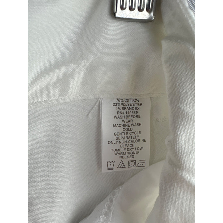 Women With Control White Straight-Leg Pants Size 4 Cotton/Polyester Blend