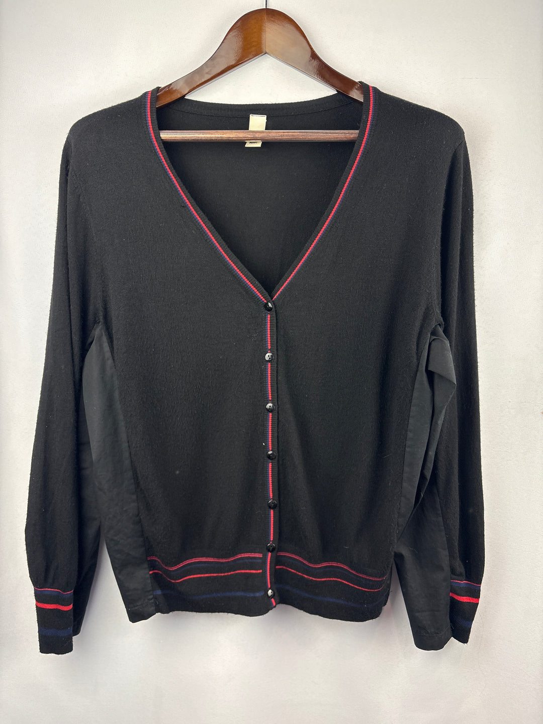 Women’s Wendy Trendy XXL Black Cardigan w/ Red Accents