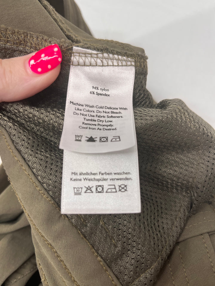 Eddie Bauer Women’s Hiking Cargo Pants Olive Green Outdoor Utility Size 14
