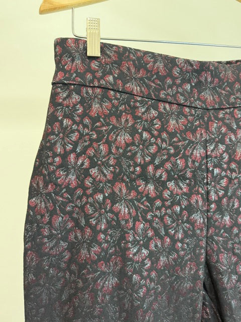 NY&amp;C Metallic Floral Pull On Ankle Pants NWT SzXL
